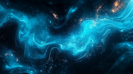 Wall Mural - Abstract artistic digital artwork depicting swirling blue cosmic energy