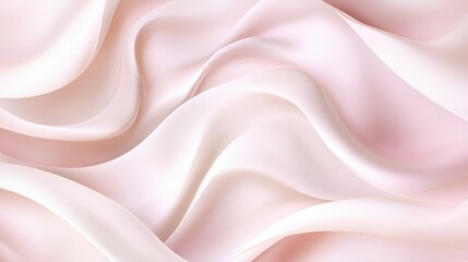 Leinwandbilder - Soft pink satin fabric drapes elegantly in gentle waves, creating a serene and luxurious background. Generative AI