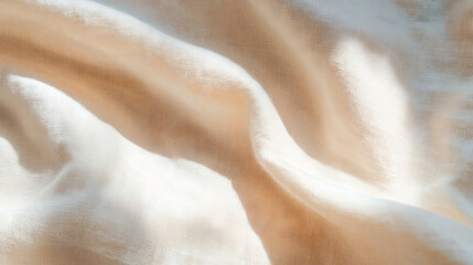 Poster - Light beige canvas texture with subtle fabric folds for artistic background design