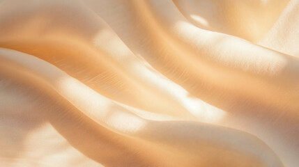 Poster - Light beige canvas texture background with subtle fabric waves for design projects