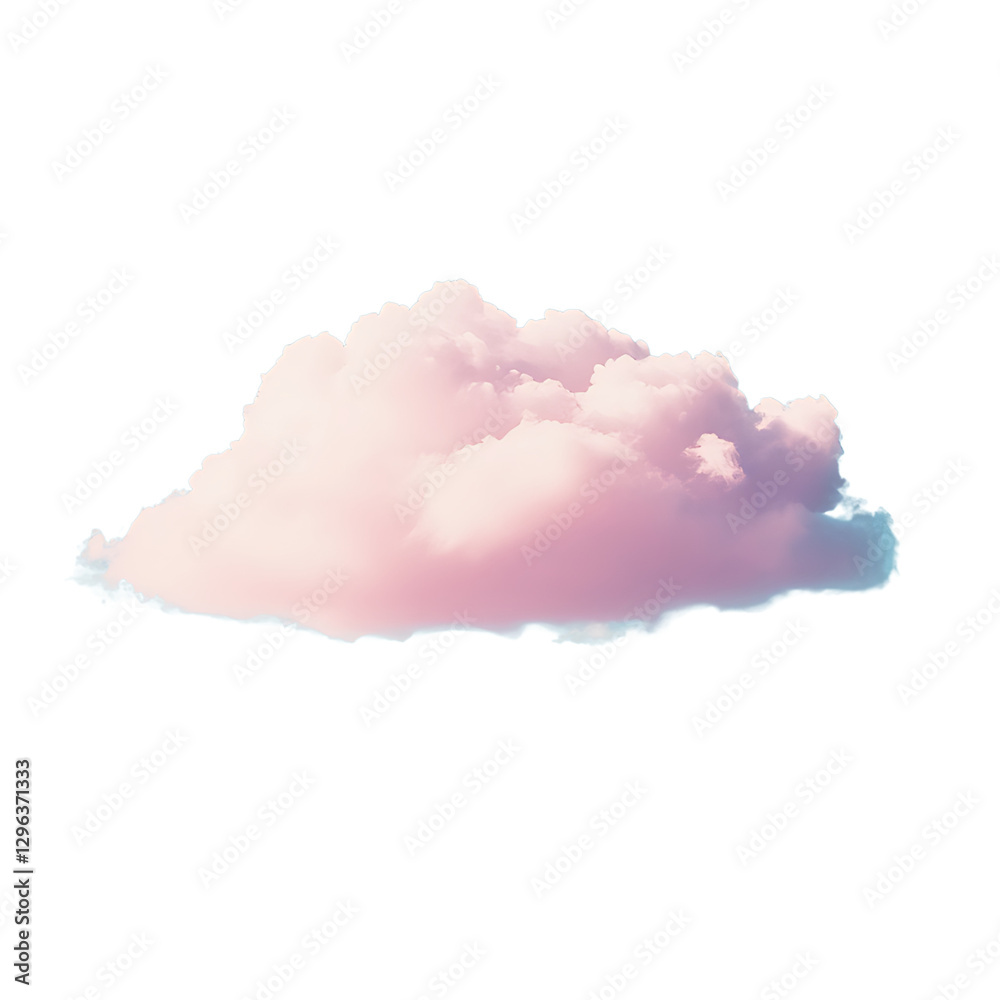 Fluffy Pink Cloud Isolated on Transparent Background High-Quality PNG ...