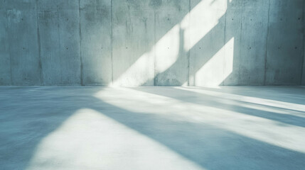 Poster - Minimalistic concrete interior with light and shadow play for modern design concepts