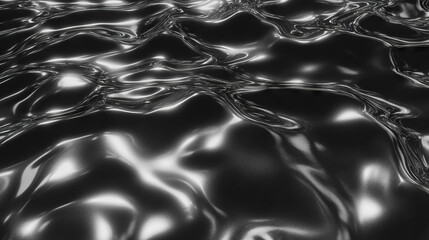 Poster - Rippling liquid metal surface texture for modern design and abstract backgrounds