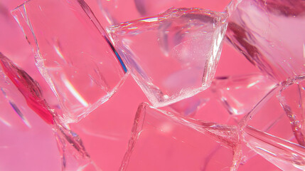 Aufkleber - Abstract magenta broken glass texture with frosted fragments for artistic design concepts