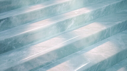 Poster - Polished marble staircase texture with gentle light reflections for architectural design