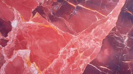 Poster - Elegant marble texture with polished surface in rich red and pink tones for artistic background design