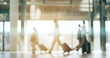 © Davids C/peopleimages.com - Blurred background, travel and business people in an airport with suitcase for departure on an international flight. Flare, luggage and an employee group walking in a terminal or lobby for boarding