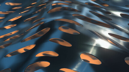 Poster - Abstract metallic pattern with cutout design for modern decor