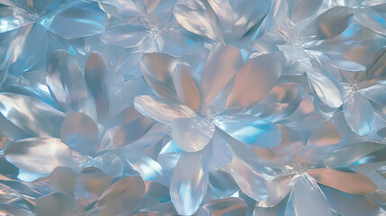 Poster - Abstract floral background with metal cutout flowers and sharp edges for modern design