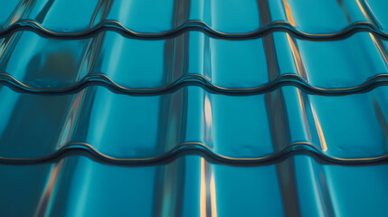 Poster - Metallic tile roof seamless texture pattern for architectural design