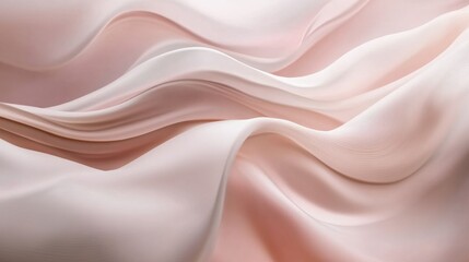 Leinwandbilder - Silky fabric creates gentle waves and textures in soft pastel tones for textile design inspiration. Generative AI