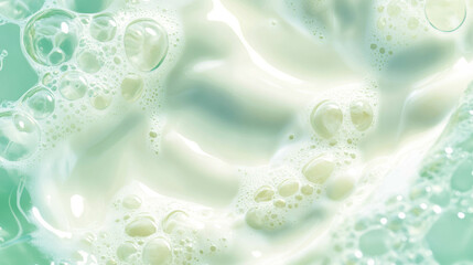 Poster - Creamy milk texture background with bubbles for design projects
