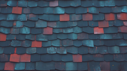 Aufkleber - Textured roof shingles background with multicolored layers for architectural design