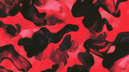 Aufkleber - Abstract red and black ink blot background for creative design projects