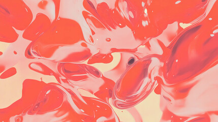 Poster - Abstract art background with red ink blots and overlapping patterns