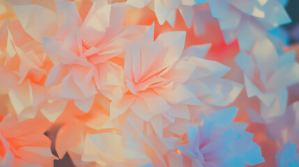 Aufkleber - Vibrant origami flower pattern for creative design and decoration