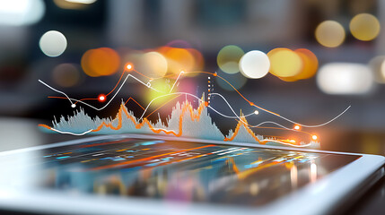 Poster - Dynamic data visualization trends global business analysis digital interface urban office interactive graphics