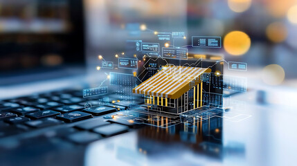 Poster - Digital transformation in retail business urban setting conceptual image technology environment close-up view innovation impact