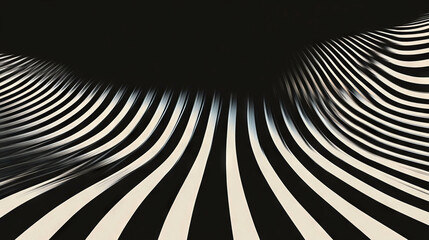 Poster - Modern abstract design with curved parallel lines for art and decoration