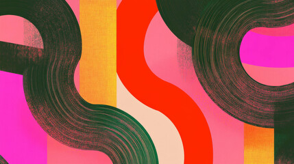 Aufkleber - Vibrant abstract background with parallel and curved lines for modern design projects
