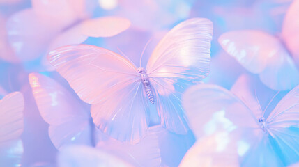Poster - Dreamy pastel butterfly texture for creative design and decoration