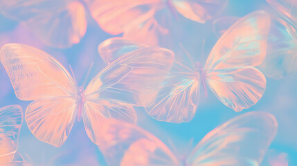 Poster - Dreamy pastel butterfly texture background for creative designs
