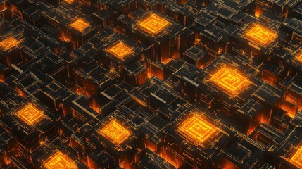Poster - Glowing Circuit Board, Abstract Technology, Futuristic Background, Data Processing, Digital Art