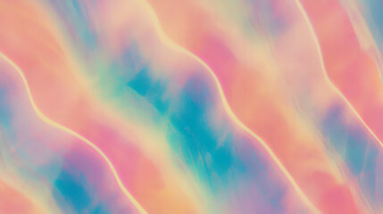 Poster - Pastel rainbow waves with soft color texture for creative design projects