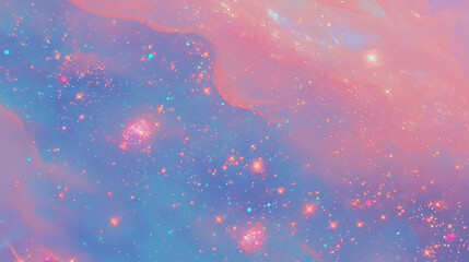 Poster - Dreamy pastel stars and sparkles for fantasy design and decor