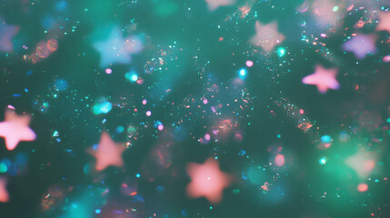Poster - Dreamy pastel stars texture with sparkling glitter for festive backgrounds