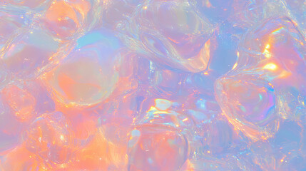 Poster - Iridescent pearl beads texture with soft pastel glow