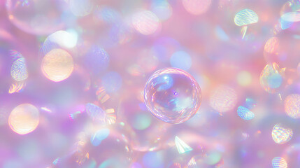 Poster - Iridescent pearl texture with pastel hues for creative design