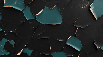 Poster - Rustic aesthetic of peeling paint texture on faded dark surface
