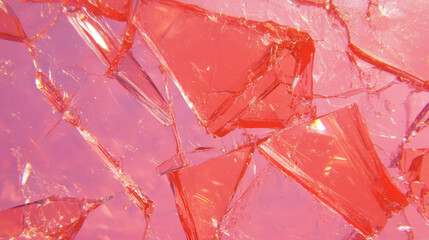 Poster - Shattered pink glass background for creative design and decoration projects