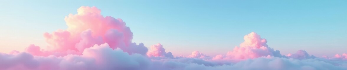 clouds in shades of pink and blue float across a clear sky, nature, atmospheric, gentle