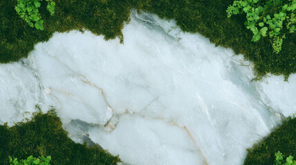 Poster - Quartzite and moss background for nature-themed designs