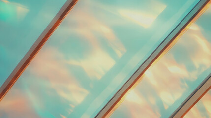 Poster - Abstract roof skylight pattern with warm light reflections for architectural design