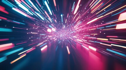 Poster - Vibrant Burst of Colorful Patterns in Dynamic Light