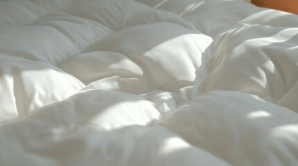 Poster - Luxurious silk bedding with smooth texture perfect for interior design
