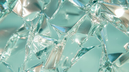 Poster - Abstract background of silver broken glass with organic fractures