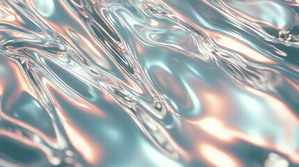 Poster - Smooth polished metal texture with abstract flowing patterns for design backgrounds
