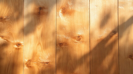 Aufkleber - Polished wood texture with natural knots and subtle shadows for design