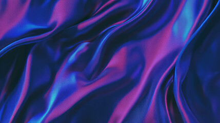 Poster - Luxurious flowing silk fabric in vibrant purple and blue shades