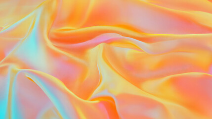 Poster - Elegant silk fabric texture with gentle waves in vibrant colors for design and decor