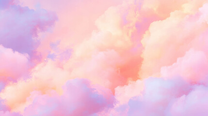 Poster - Dreamy cloudscape with soft colors at sunset for artistic backdrops and textures