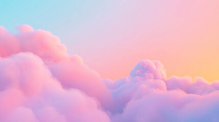 Poster - Dreamy sunset clouds with soft pastel colors for calming background design