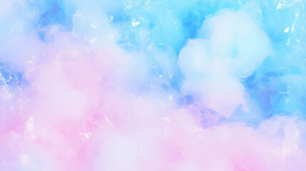 Poster - Dreamy cotton candy texture with soft pink and blue hues for creative design