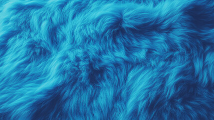 Poster - Vibrant blue fur texture background for cozy design projects