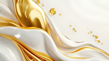 Poster - hydrophilic oil, cosmetics and beauty  concept, white solid background