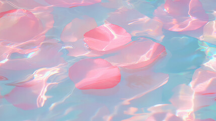 Poster - Tranquil petals floating on water – serene background for relaxation and wellness themes